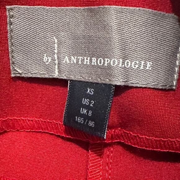 Anthroplogie Red Paperbag Wide-Leg Trousers With Pockets Office, XS (2) NWOT - Picture 3 of 11